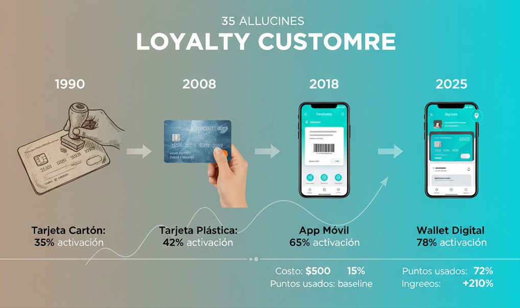 La evolución de las tarjetas de fidelización: de simples cupones de cartón a ecosistemas digitales inteligentes dentro del celular.